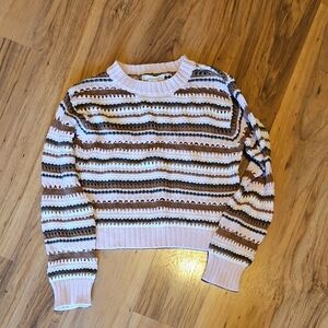 Full Tilt Tilly's Girls Cotton Multicolor Striped Crew Neck Sweater